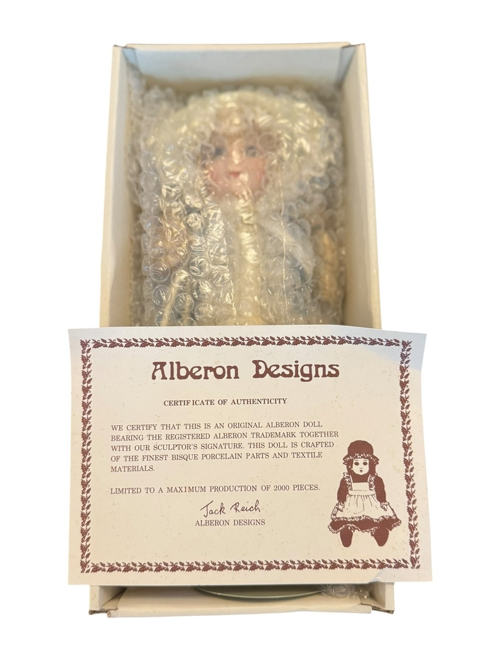 Limited Edition Alberon Zoe Porcelain Collectible Doll in Pale Blue Lace Outfit - Picture 4 of 16